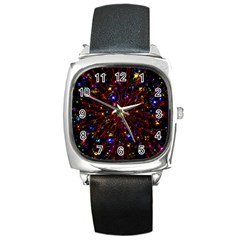 Abstract Background Stars Star Galaxy Wallpaper Square Metal Watch by Wegoenart