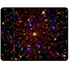 Abstract Background Stars Star Galaxy Wallpaper Double Sided Fleece Blanket (medium)  by Wegoenart