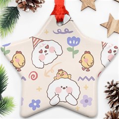 Chicken Dog Flower Sun Pattern Ornament (star)