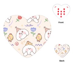 Chicken Dog Flower Sun Pattern Playing Cards Single Design (heart)