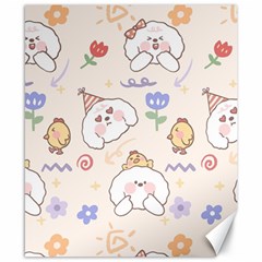 Chicken Dog Flower Sun Pattern Canvas 8  X 10  by Sudhe