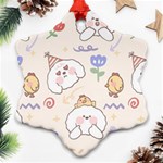 Chicken Dog Flower Sun Pattern Snowflake Ornament (Two Sides) Front