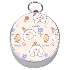 Chicken Dog Flower Sun Pattern Silver Compasses by Sudhe