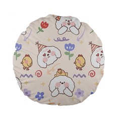 Chicken Dog Flower Sun Pattern Standard 15  Premium Flano Round Cushions by Sudhe