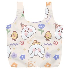 Chicken Dog Flower Sun Pattern Full Print Recycle Bag (xxl) by Sudhe