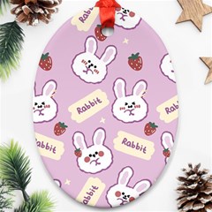 Illustration Rabbit Cartoon Background Pattern Ornament (oval)