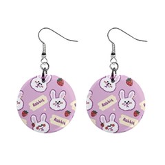 Illustration Rabbit Cartoon Background Pattern Mini Button Earrings by Sudhe