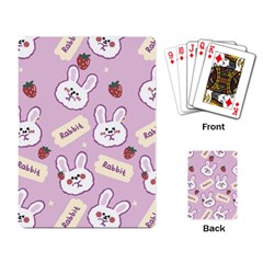 Illustration Rabbit Cartoon Background Pattern Playing Cards Single Design (rectangle)