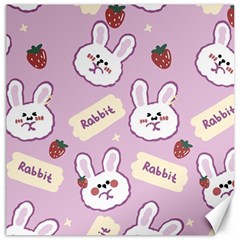 Illustration Rabbit Cartoon Background Pattern Canvas 16  X 16  by Sudhe