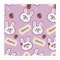 Illustration Rabbit Cartoon Background Pattern Medium Glasses Cloth (2 Sides) by Sudhe