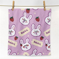 Illustration Rabbit Cartoon Background Pattern Face Towel by Sudhe