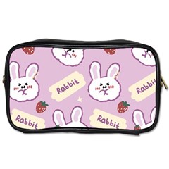 Illustration Rabbit Cartoon Background Pattern Toiletries Bag (two Sides) by Sudhe