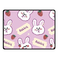 Illustration Rabbit Cartoon Background Pattern Fleece Blanket (small) by Sudhe