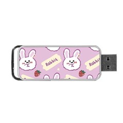 Illustration Rabbit Cartoon Background Pattern Portable Usb Flash (two Sides) by Sudhe