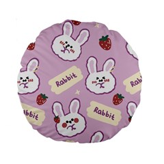 Illustration Rabbit Cartoon Background Pattern Standard 15  Premium Round Cushions by Sudhe