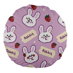 Illustration Rabbit Cartoon Background Pattern Large 18  Premium Round Cushions by Sudhe