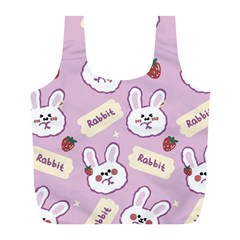 Illustration Rabbit Cartoon Background Pattern Full Print Recycle Bag (l) by Sudhe