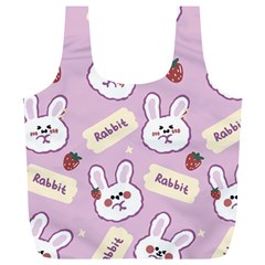 Illustration Rabbit Cartoon Background Pattern Full Print Recycle Bag (xl) by Sudhe