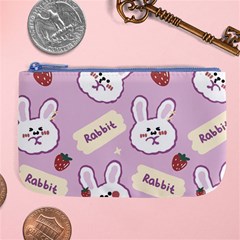 Illustration Rabbit Cartoon Background Pattern Large Coin Purse by Sudhe