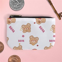 Illustrations Bear Cartoon Background Pattern Mini Coin Purse by Sudhe