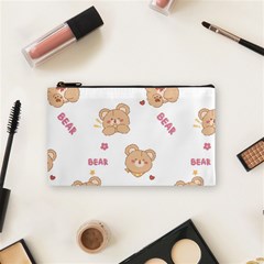 Illustrations Bear Cartoon Background Pattern Cosmetic Bag (small) by Sudhe