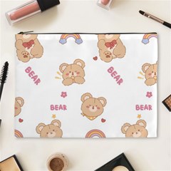 Illustrations Bear Cartoon Background Pattern Cosmetic Bag (xl) by Sudhe