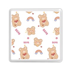 Illustrations Bear Cartoon Background Pattern Memory Card Reader (square) by Sudhe