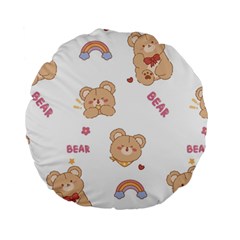 Illustrations Bear Cartoon Background Pattern Standard 15  Premium Round Cushions by Sudhe