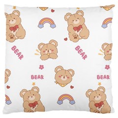 Illustrations Bear Cartoon Background Pattern Standard Flano Cushion Case (two Sides) by Sudhe