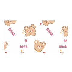 Illustrations Bear Cartoon Background Pattern Satin Wrap 35  X 70  by Sudhe