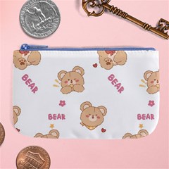 Illustrations Bear Cartoon Background Pattern Large Coin Purse by Sudhe