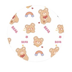 Illustrations Bear Cartoon Background Pattern Mini Round Pill Box by Sudhe