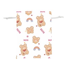 Illustrations Bear Cartoon Background Pattern Lightweight Drawstring Pouch (l) by Sudhe