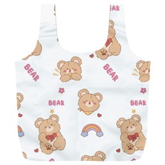 Illustrations Bear Cartoon Background Pattern Full Print Recycle Bag (xxl) by Sudhe