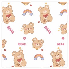 Illustrations Bear Cartoon Background Pattern Lightweight Scarf  by Sudhe