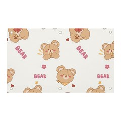 Illustrations Bear Cartoon Background Pattern Banner And Sign 5  X 3  by Sudhe