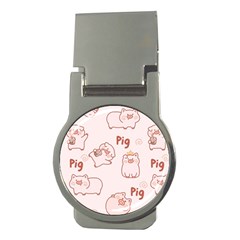 Pig Cartoon Background Pattern Money Clips (round)  by Sudhe