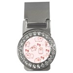 Pig Cartoon Background Pattern Money Clips (CZ)  Front