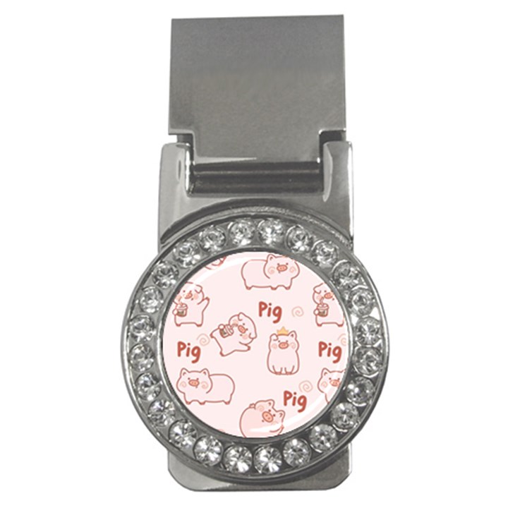 Pig Cartoon Background Pattern Money Clips (CZ) 