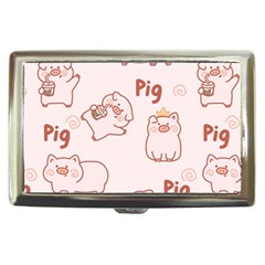 Pig Cartoon Background Pattern Cigarette Money Case by Sudhe