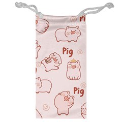 Pig Cartoon Background Pattern Jewelry Bag by Sudhe