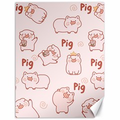 Pig Cartoon Background Pattern Canvas 18  X 24  by Sudhe