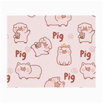 Pig Cartoon Background Pattern Small Glasses Cloth (2 Sides) Front