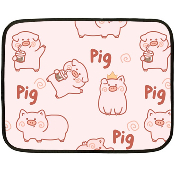 Pig Cartoon Background Pattern Fleece Blanket (Mini)