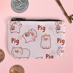 Pig Cartoon Background Pattern Mini Coin Purse by Sudhe