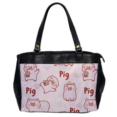 Pig Cartoon Background Pattern Oversize Office Handbag by Sudhe