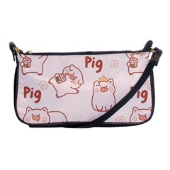 Pig Cartoon Background Pattern Shoulder Clutch Bag