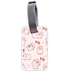 Pig Cartoon Background Pattern Luggage Tag (two Sides) by Sudhe