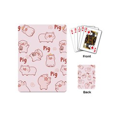 Pig Cartoon Background Pattern Playing Cards Single Design (mini)