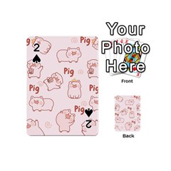 Pig Cartoon Background Pattern Playing Cards 54 Designs (mini)